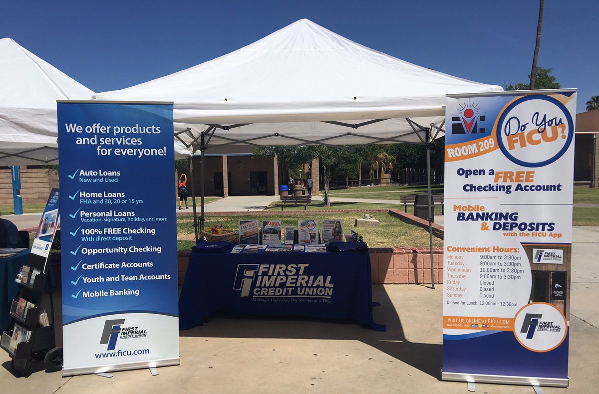 FirstImperialCU's tweet image. Find us at the "Financial Aid Awareness Day" in the IVC quad area! #FICU