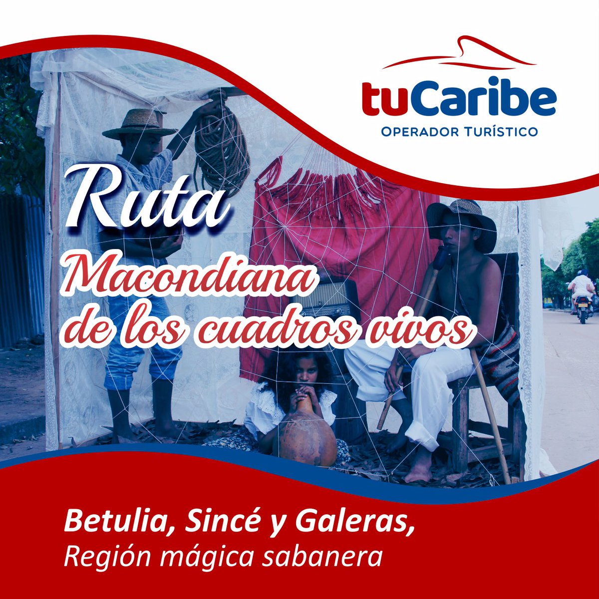 tuCaribeOp's tweet photo. Ruta Macondiana de los Cuadros Vivos
BETULIA, SINCÉ Y GALERAS.
Conoce el Macondo de García Márquez en Sucre y conviértete en un cuadro vivo. https://t.co/Ey6Y7aYKBt