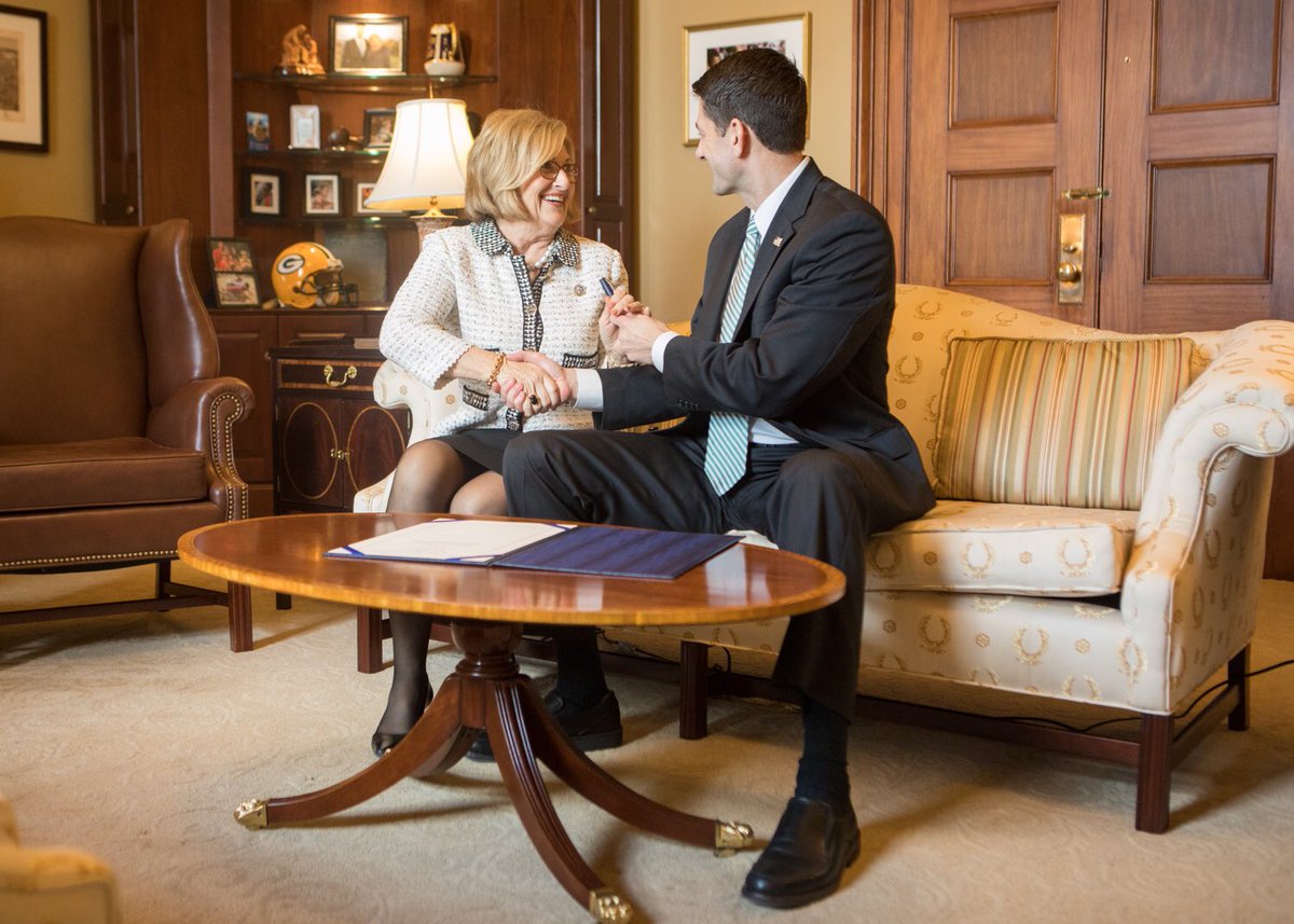 RepDianeBlack's tweet photo. Today @speakerryan signed my Title X bill to roll back the Obama Administration's parting gift to the abortion industry. Next stop ➡️@POTUS! https://t.co/JLwWoU2tEt