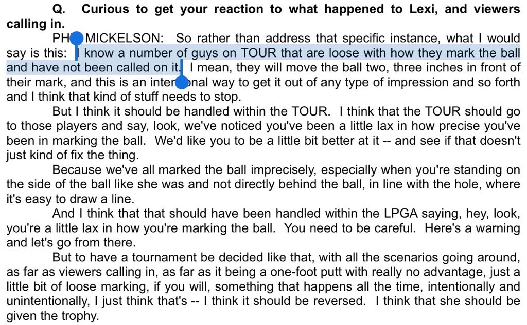 JasonSobelGolf's tweet photo. Phil Mickelson on the Lexi Thompson situation 🔥🔥🔥 https://t.co/PCpW1sEAGG