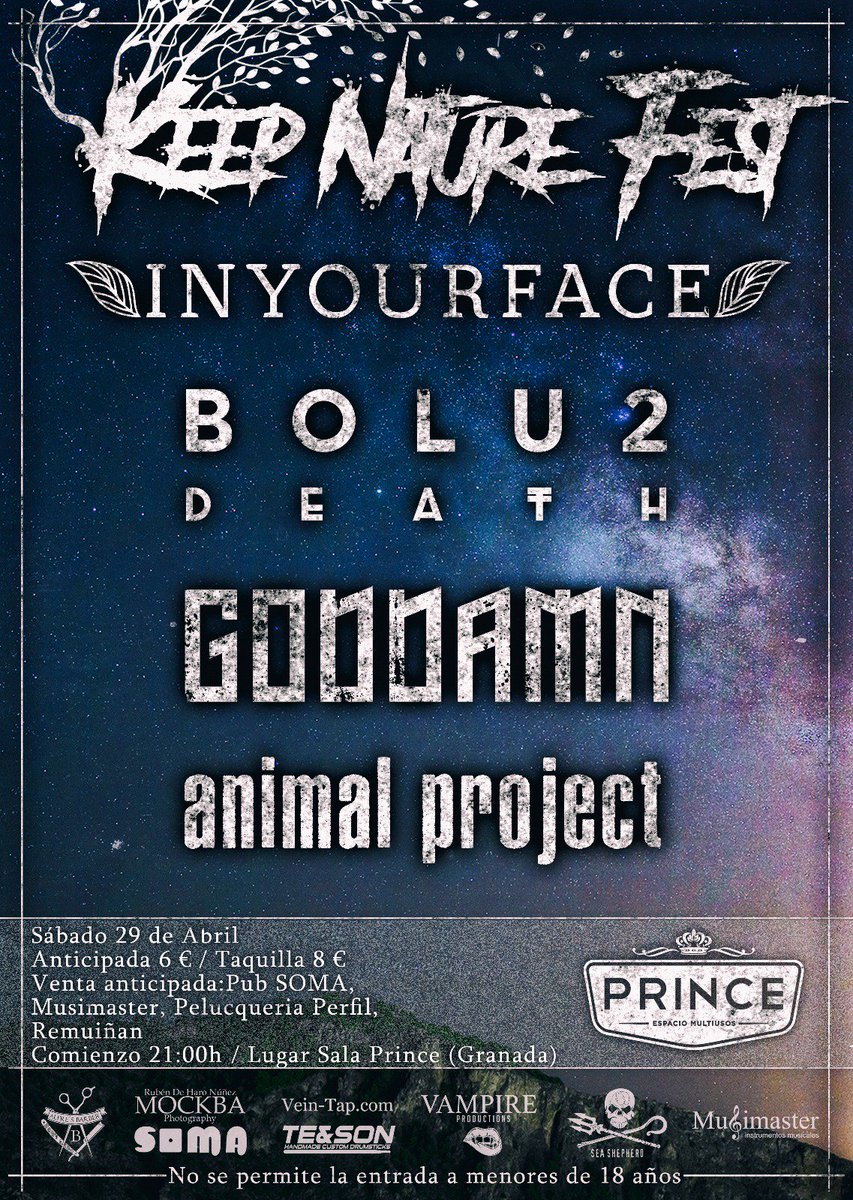 Aquí os traemos el cartel definitivo! <a href="/InyourfaceES/">Inyourface</a> <a href="/Bolu2Death/">BOLU2 DEATH</a> <a href="/GodDamnOfficial/">GodDamn</a> <a href="/animalproject16/">animal project</a>