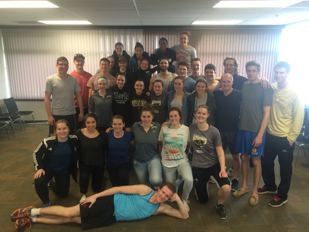 umbisons's tweet photo. In a fun event...Bison women's soccer invited Bison men's volleyball to play a friendly match 
#gobisons https://t.co/SXpIuSXOPn