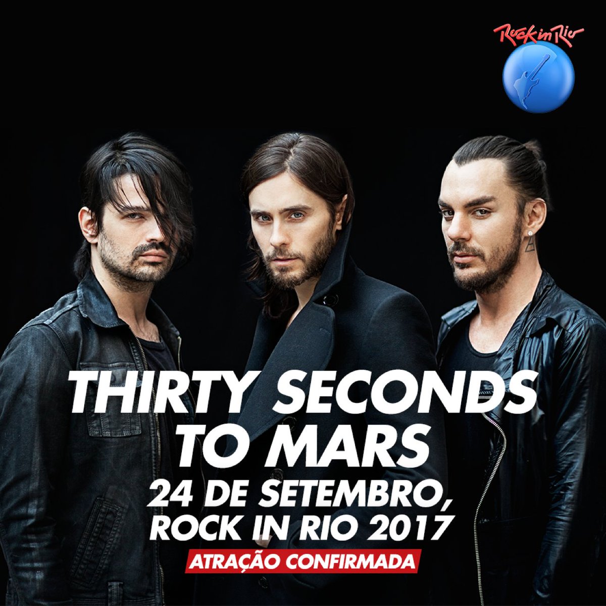 .<a href="/30SECONDSTOMARS/">THIRTY SECONDS TO MARS</a> ESTÁ CHEGANDO / 24 DE SETEMBRO / bit.ly/2o3tH7b. #RockInRio2017 #MarsIsComing
