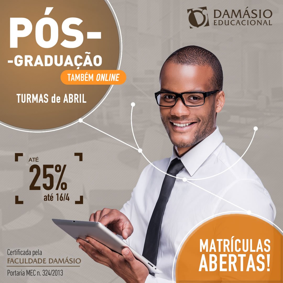 cursodamasio's tweet photo. Pós-Graduação é no Damásio!
Cursos com 25% OFF! 
Matrículas Abertas nas Unidades >> https://t.co/JFtdMdIGpE https://t.co/Sm5njUn2J5