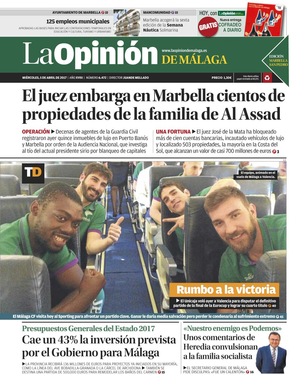 Y aquí, la portada de la edición de #Marbella