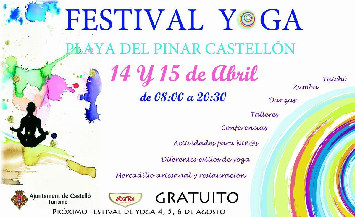 #Festival #Yoga #Playas de #Castellón 14 y 15 de Abril.
#yogi #loveyoga #festivalyoga #ioga #mantra #kundalini #hathayoga #asana