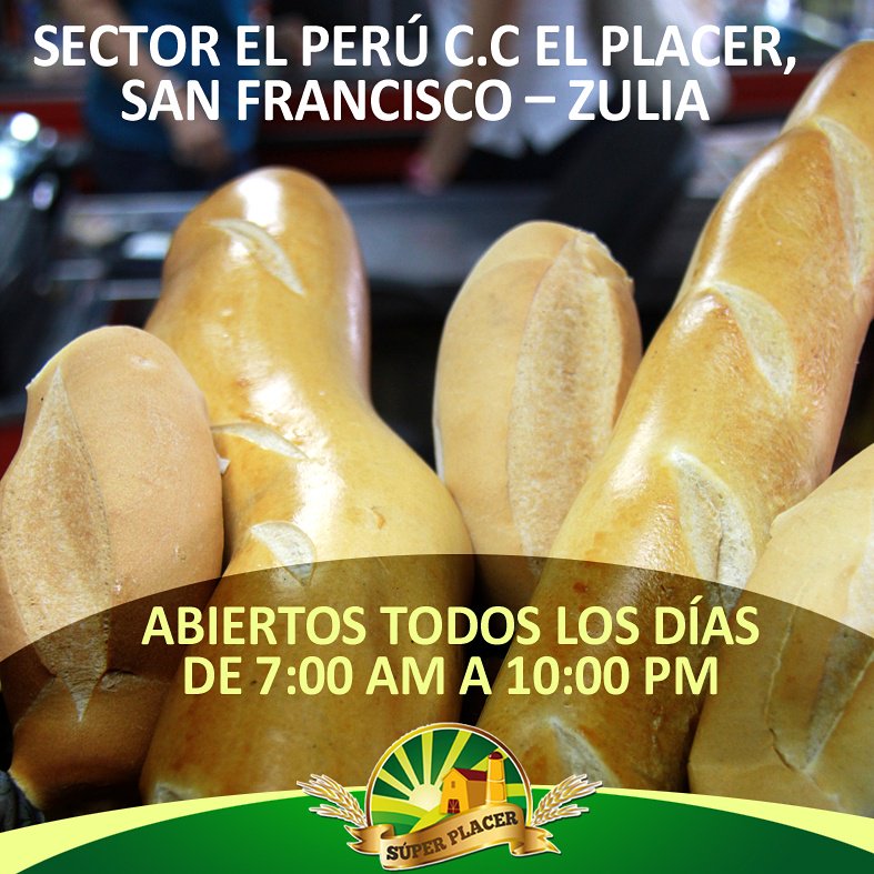 pan_superplacer's tweet photo. Te esperamos en el C.C el placer en San Francisco! #PanaderiaSuperPlacer el mejor pan de la zona sur! Abrimos todos los días hasta las 10pm! https://t.co/Ckm7Vevpva
