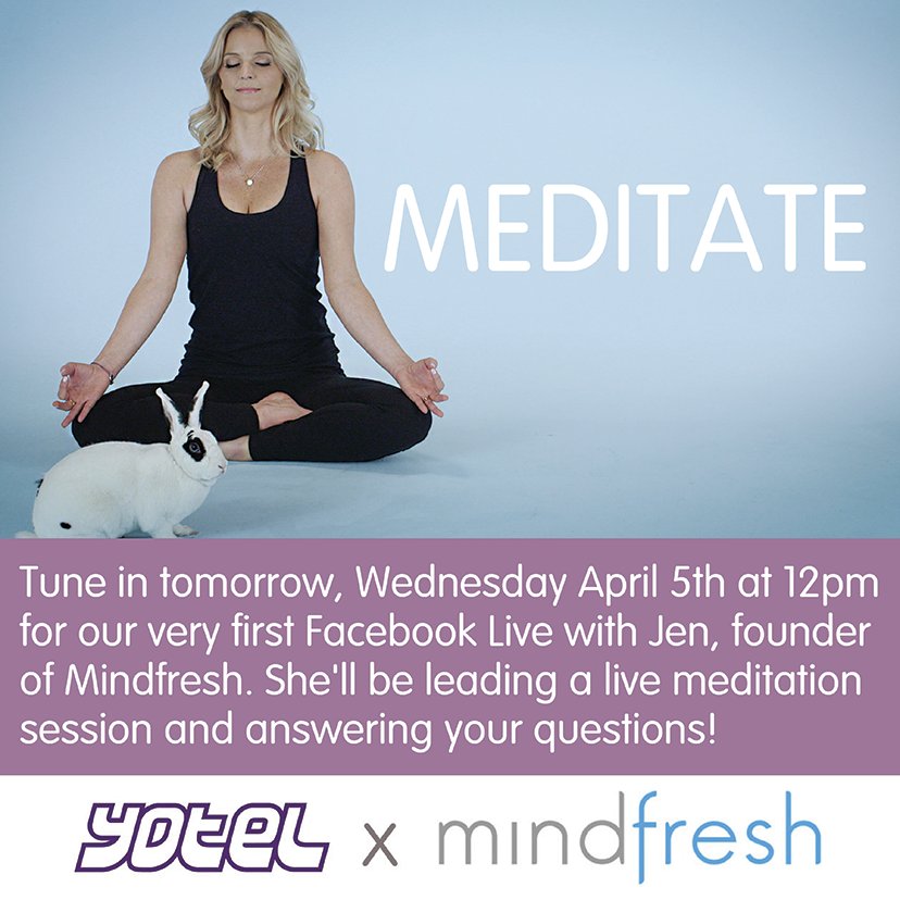 Tweet us your questions for Jen, founder of <a href="/mindfreshco/">MINDFRESH</a>, and join us LIVE on Facebook at 12pm tomorrow! ow.ly/tvOU30azsYD #Meditation