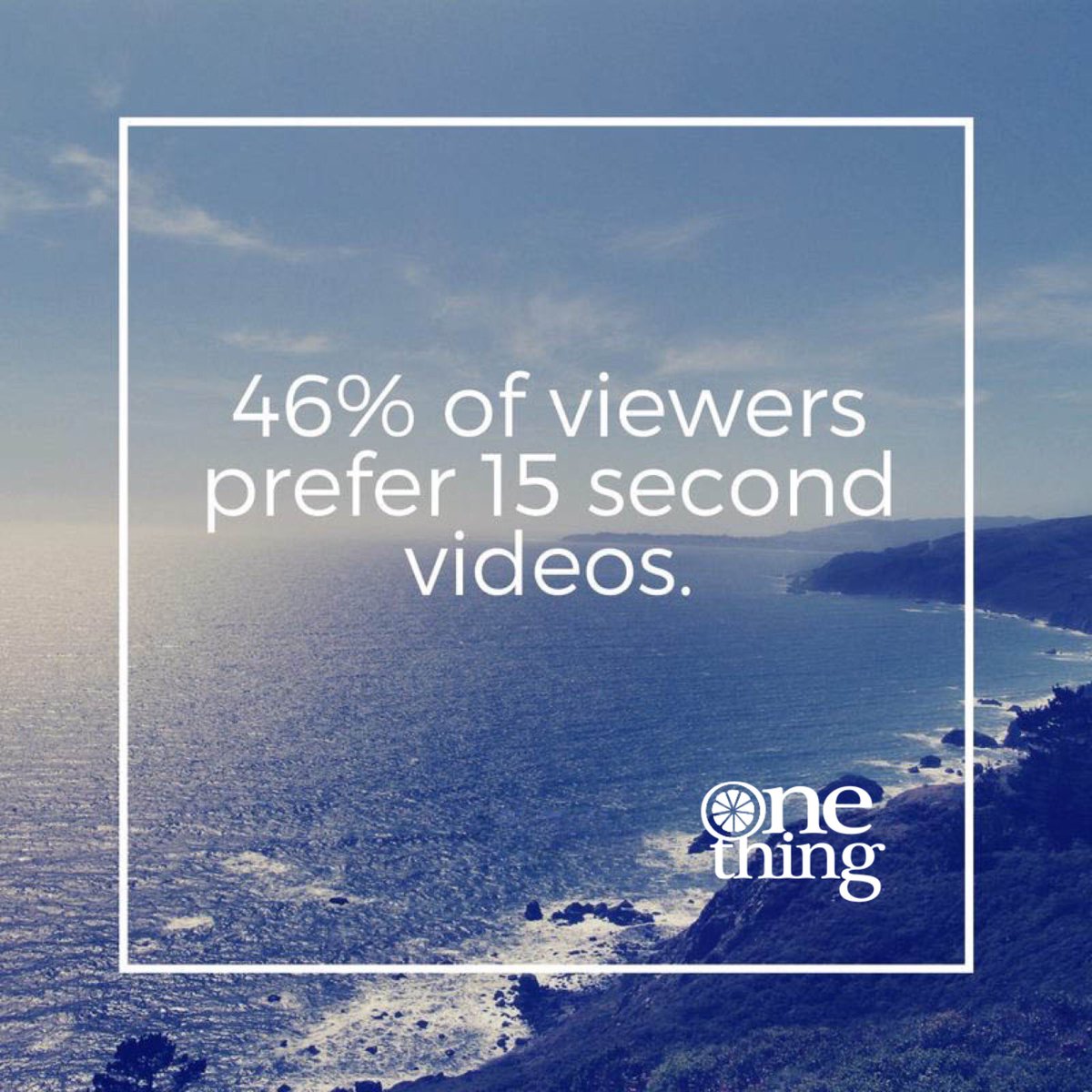 Think_1Thing's tweet photo. Strive to make your content as concise as possible to achieve the highest engagement. #onething #thinkonething #videomarketing https://t.co/7F0A5Xs4ky
