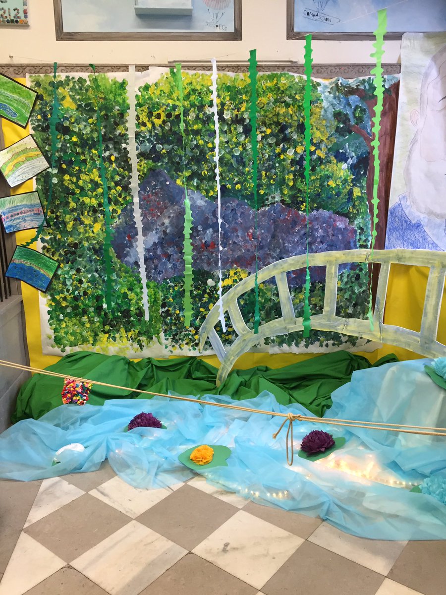 ps212k's tweet photo. #aprilinspiration #Monet #prekmonet #childartist #foyerbydesign #artsteam @D21_Community @CarmenFarinaDOE @ArtsEd_SI_BKS @NYCSchools @UFT https://t.co/NzOZbWCPKd