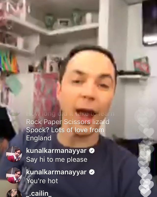 TbbtSac's tweet photo. Teve uma LIVE agora a pouco no Instagram e o Kunal falou umas vdds pro Jim, senhora "You're Hot " https://t.co/lJJ62pl6Qz