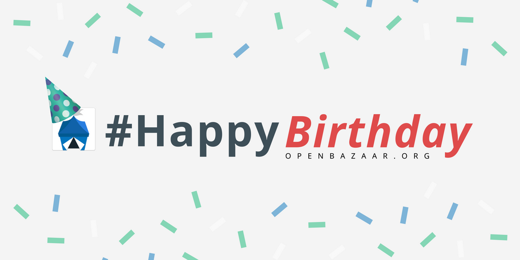 openbazaar's tweet photo. Happy Birthday to US! Celebrating 1 year since #OpenBazaar launched today &amp; all our friends who joined us. Here's to our next adventures 🍻 https://t.co/YiDF9TVr2f