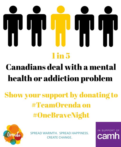 orendaja's tweet photo. Join #OneBraveNight on April 7th to help those dealing with a mental health or addiction problem. https://t.co/ObcAHYbdpn #MindsOutLoud https://t.co/26fLA2xRXW