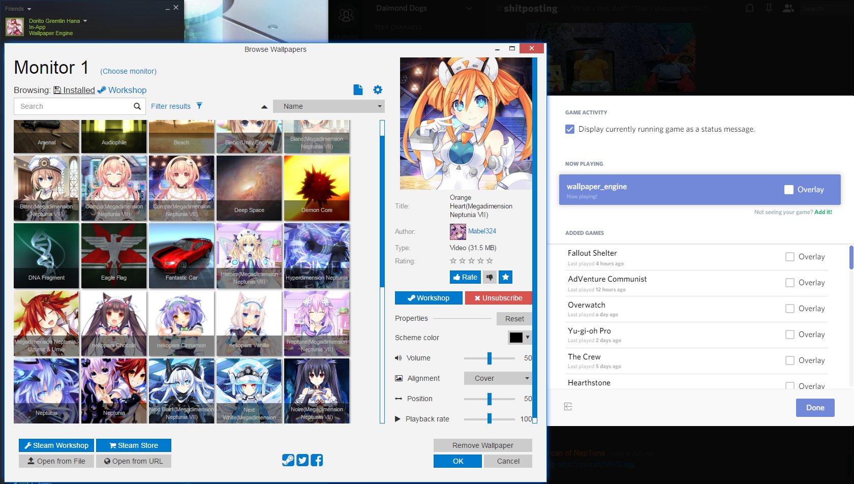 Discord Millhichan Not If It S A Verified Game No I Don T Think Wallpaper Engine Is Otherwise You Can Select A Different Game Process Twitter