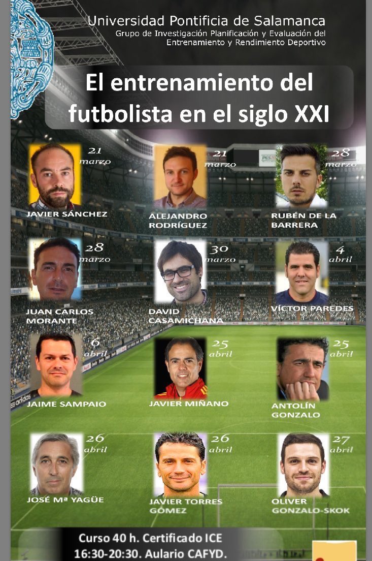 PhD_Paredes's tweet photo. Enhorabuena @Javiinef por la gestión de una formación referente en nuevas tendencias de entrenamiento ⚽️🔬 en @upsa https://t.co/JKcmCJHMkB