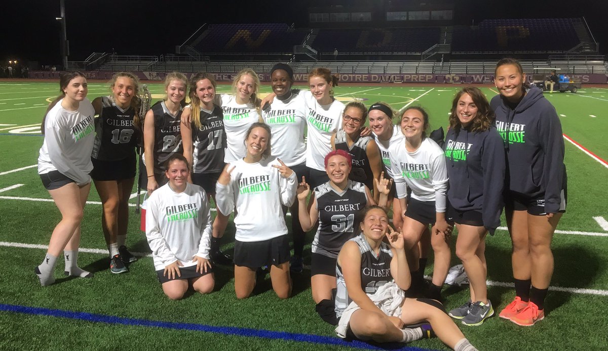 Gilbert w/ the W over Notre Dame Prep 12-10. So happy our Love is back 😍 <a href="/AZLaxNews/">AZ Lacrosse News</a> <a href="/GilbertHSTigers/">Gilbert High School</a>