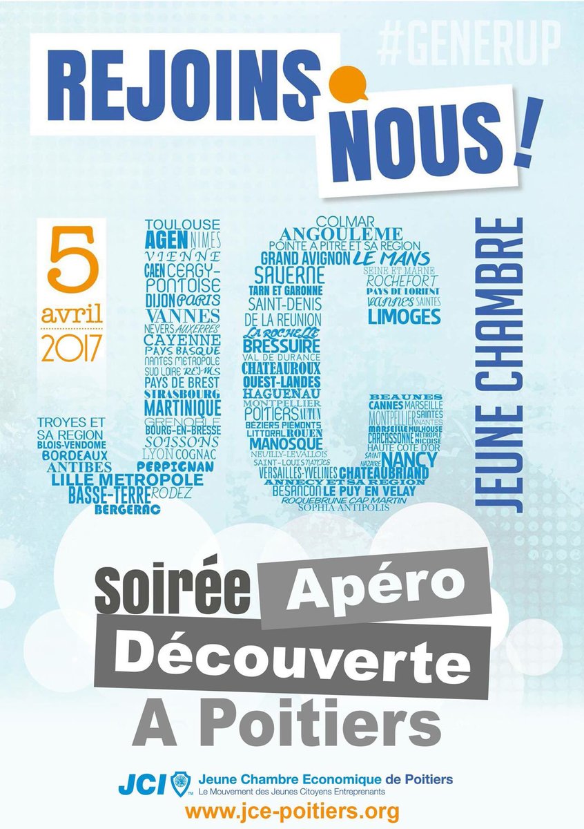 Rdv ce soir <a href="/IAEPoitiers/">IAE Poitiers</a> pour découvrir la <a href="/JcePoitiers/">JCE Poitiers</a> ! On t'attends dès 18h30 ! #Poitiers #jcef #actions <a href="/JCE_France/">jce_france</a>