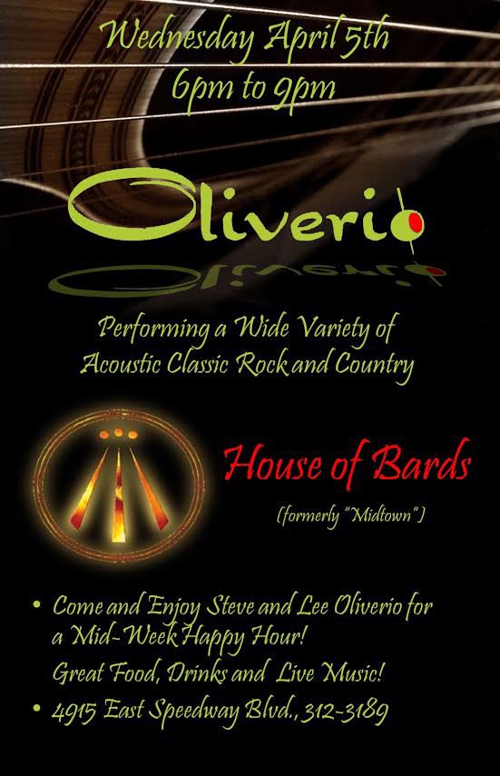 houseof_bards's tweet photo. Join us Wed Night with Oliverio!  They perform a wide variety of Acoustic Classic Rock &amp; Country.  #Tucson #tucsonmusic #tucsonhappyhour https://t.co/0kRbcuPECA