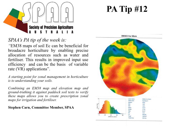 SPAA_DO (@spaa_do) on Twitter photo #PATip #12 by <a href="/horsecarn/">Steve Carn</a> Starting pt 4 #PA under pivots is know your soils combine #EMmaps #elevationdata & #soiltests 2 id zones <a href="/Hort_Au/">Hort Innovation</a> #PATip #12 by <a href="/horsecarn/">Steve Carn</a> Starting pt 4 #PA under pivots is know your soils combine #EMmaps #elevationdata & #soiltests 2 id zones <a href="/Hort_Au/">Hort Innovation</a>
