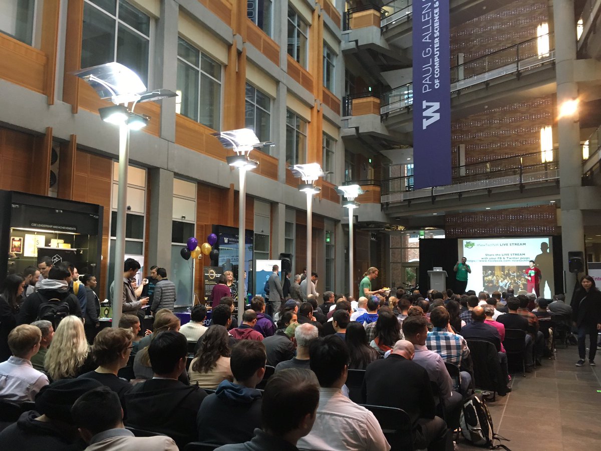 hurryout's tweet photo. #UW Startup presentations about to start at @NewTechNW #UW with @BrettGreene @RedRussak @uwcse @csenews @uwnews https://t.co/N2QYCLstQ1