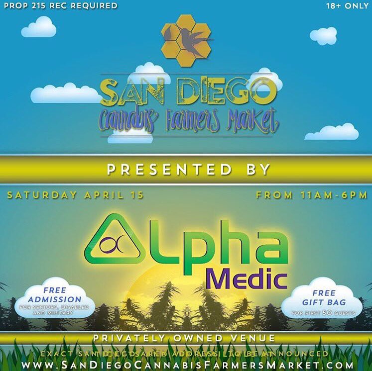 alpha_medic's tweet photo. We can't until April 15th this upcoming @sandiegocannabisfarmersmarket is gonna be BIG, hosted by @EzoneDaFirm https://t.co/UdbL2LOWOm