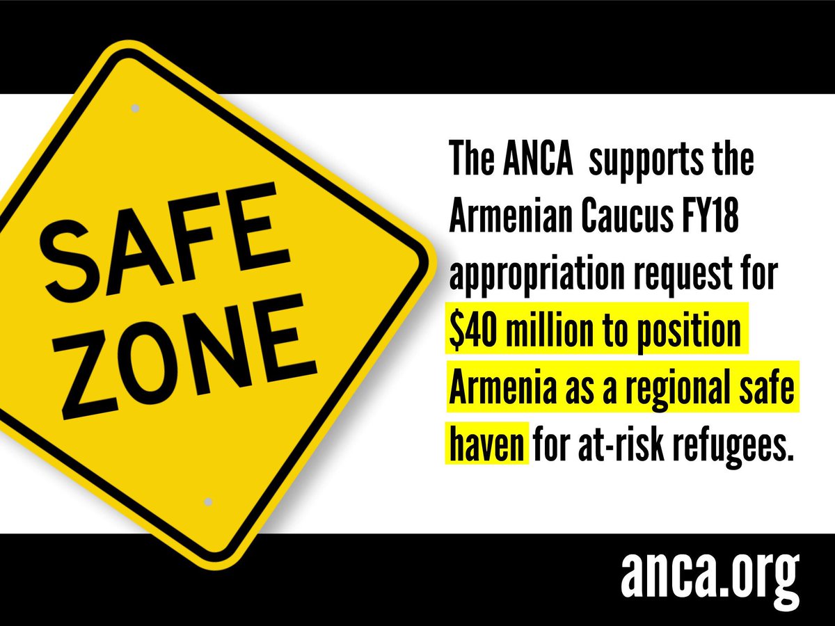 ANCA_DC's tweet photo. #Armenian Caucus &amp; @ANCA_DC seek $40 million in FY18 funding to position #Armenia as a regional safe-haven for at-risk refugees https://t.co/QzZbB35MCu
