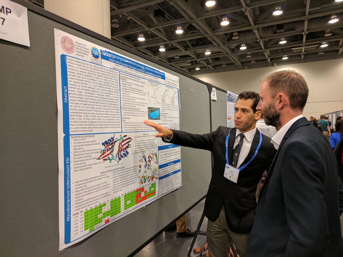 MJchemist's tweet photo. Gabriel explains his poster. @TheORGCompBiol @NU_Chemistry @NUChemREU #ACSSanFran https://t.co/Pk1QfzV5gs