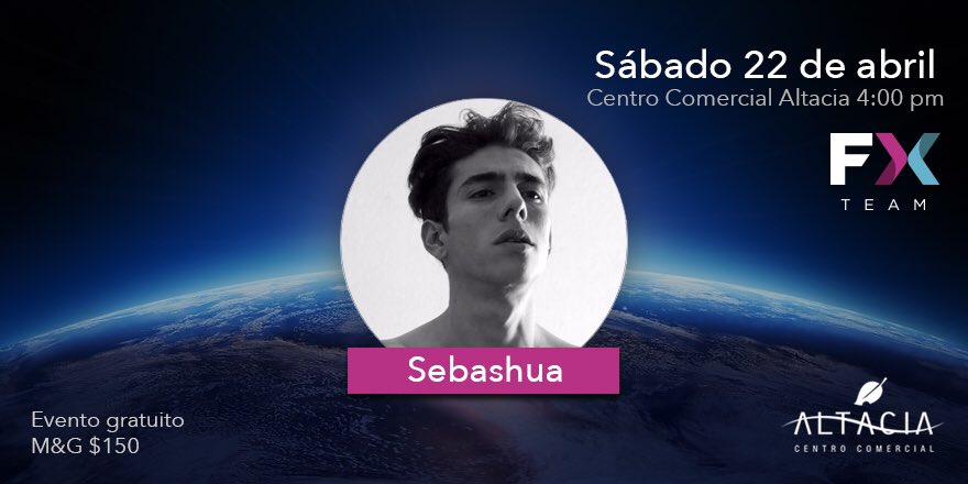 Sábado 22 de abril <a href="/Sebashua/">Sebashua Tello 🇲🇽</a> en León, Guanajuato. <a href="/Altaciamx/">Altacia</a> 4pm, te esperamos ! #FxTeam