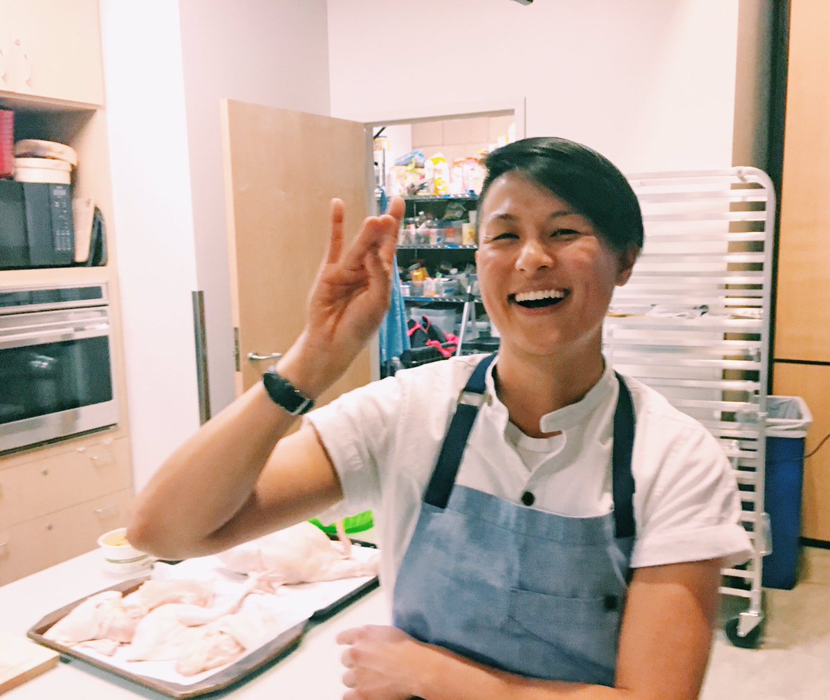 Melissa King, UC Irvine alumna and Top Chef finalist, Zots after sharing cooking tips and inspiration at the Anteater Recreation Center.