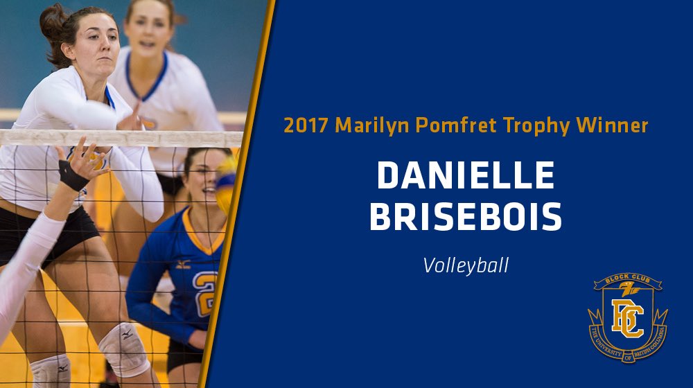 Congratulations to Danielle Brisebois on being named Outstanding Female Athlete of 2017. #UBCbigblock