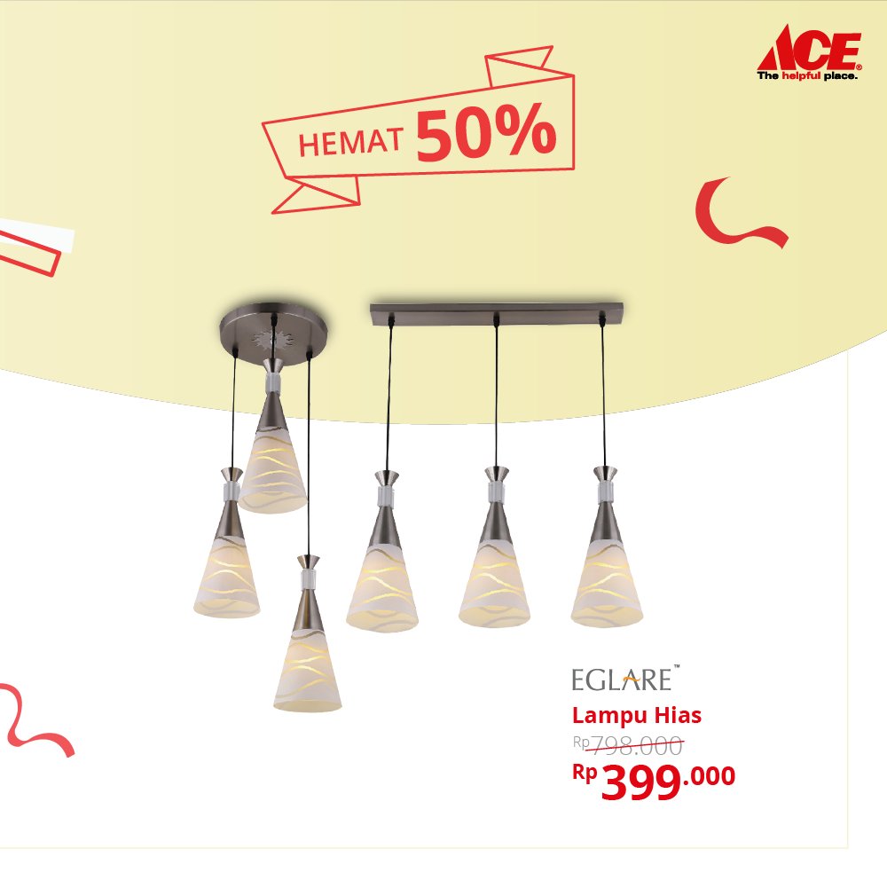 ACEIndonesia's tweet photo. Anda sedang banyak berhemat? Bukan berarti nggak bisa belanja kan, ACE's? 

Ayo dapatkan lampu hias ini, hemat 50% di #ACEBoomSale2017 https://t.co/YOphaIqfhN