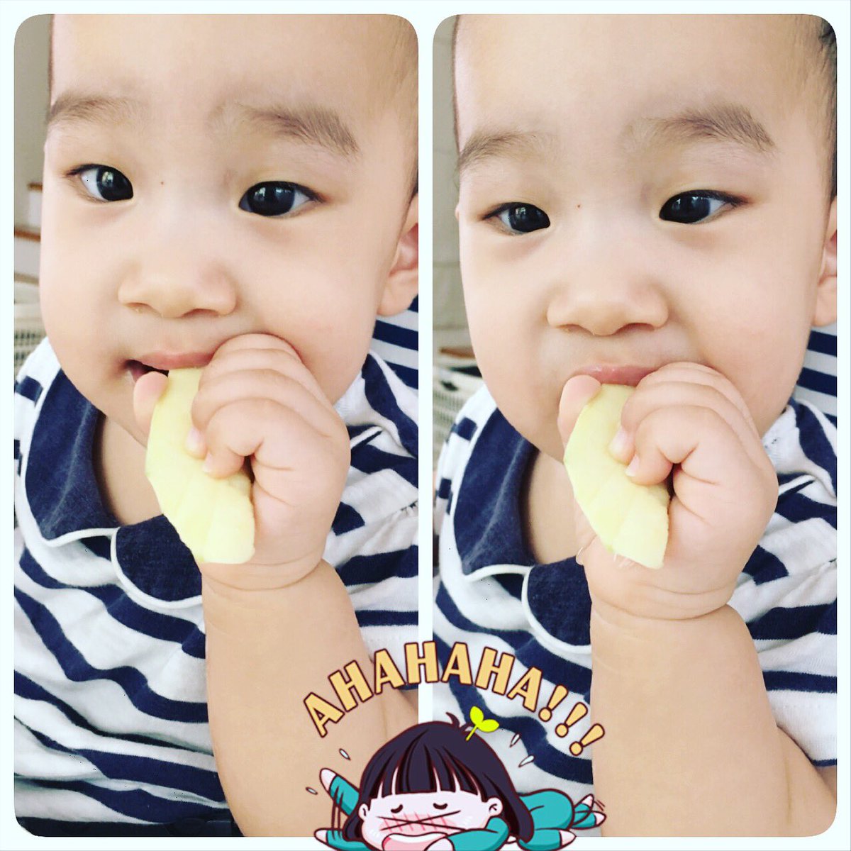 ARenupha's tweet photo. เขียวเสวยเนี่ย!! มันอาย่อยมากเลยค่ะแม่ #แก้คันเหงือกคันฟัน #มะม่วงเขียวเสวย น้องเอฬิน9m25d https://t.co/Ee8Q1jK4iE