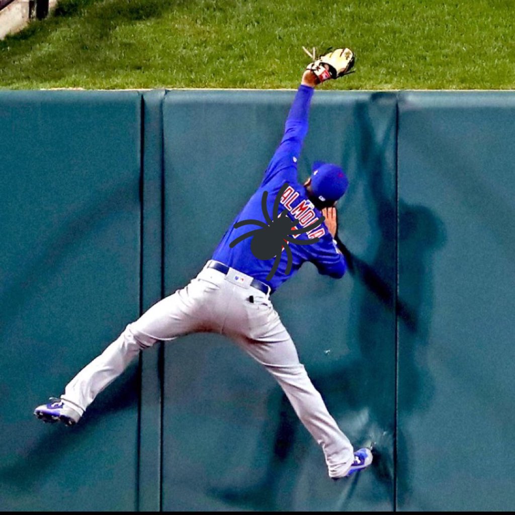 cjzellers5's tweet photo. Albert "Spidey" Almora #SavingRuns #SavingTheGame @Cubs #Superhero @albertalmora https://t.co/80O2bJB2LN