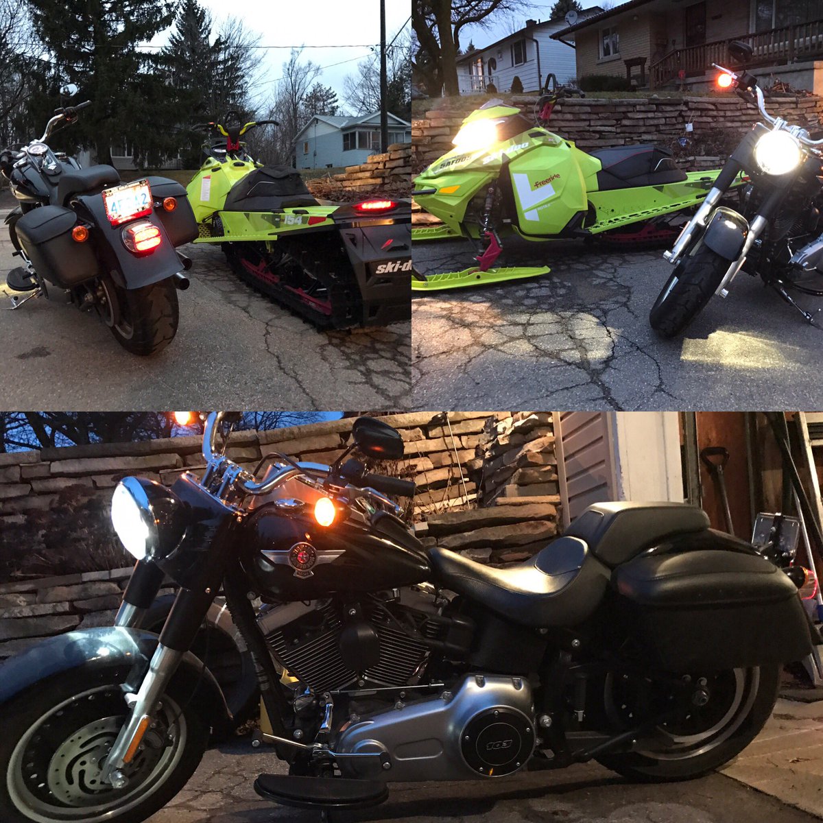 AlisonMWalker48's tweet photo. #fliparoo season switch #skidoo #freeride154 #greenmonsta for my boy #harleydavidson #fatboylo #maverick #braaap #braaap https://t.co/rDCPHT1FZN