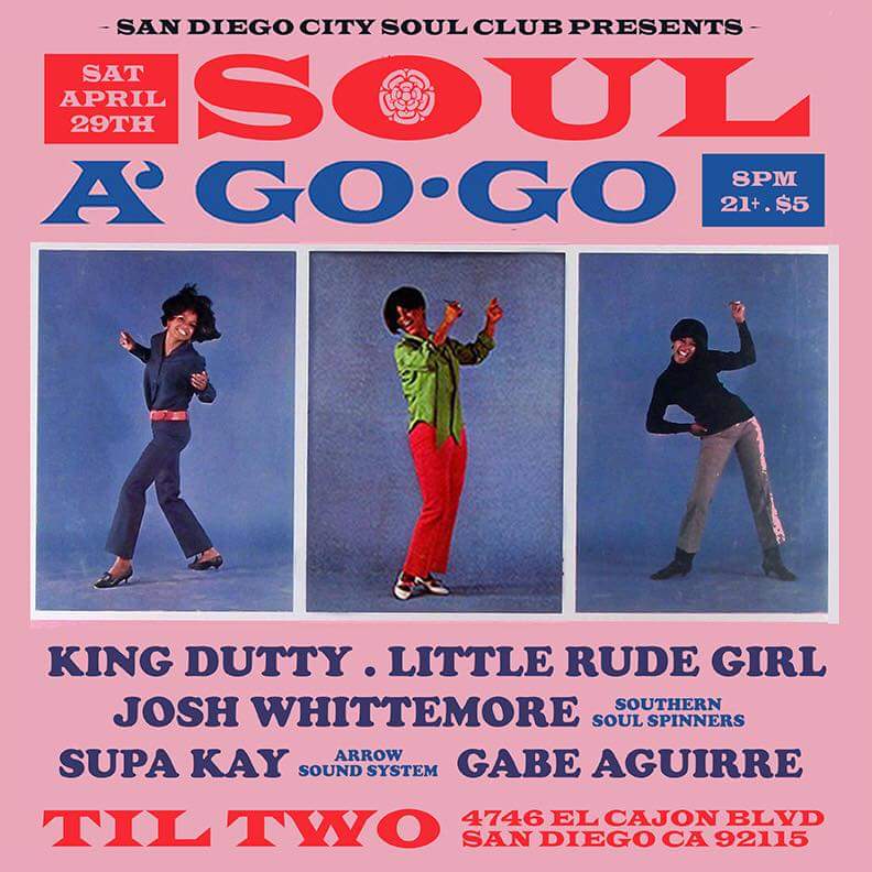 #SoulAGoGo All SOUL #MOTOWN #NORTHERNSOUL #oldies #souleras 4/29 @TilTwoClub RT #SanDiego #CitySoulClub #MODs #Skins #Rudies