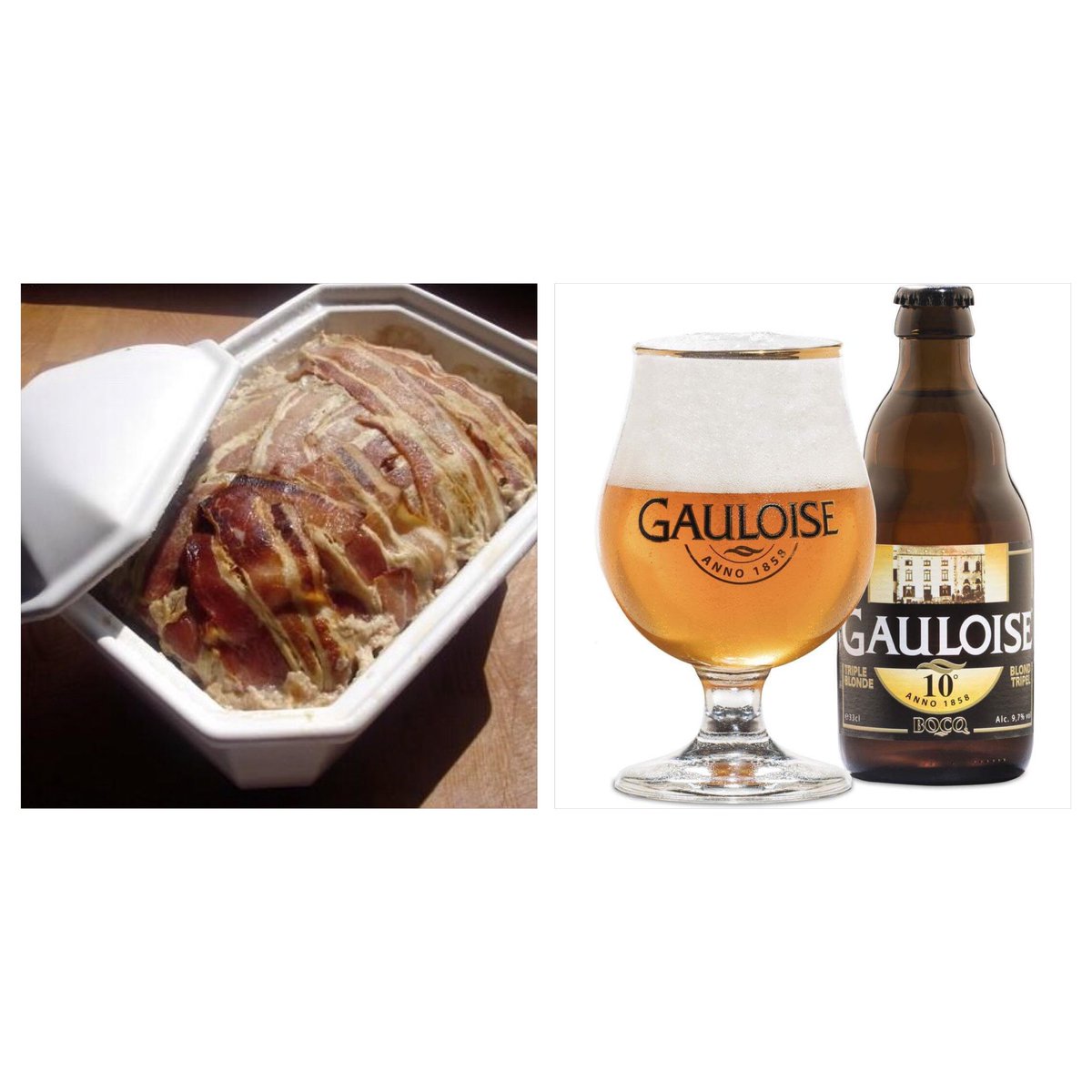 Jour 34: #terrines de #lapin au #lard + #suggestion d'accompagnement by #EricBoschman <a href="/zemetre/">eric boschman</a> : une #GauloiseTripleBlonde10 🍻