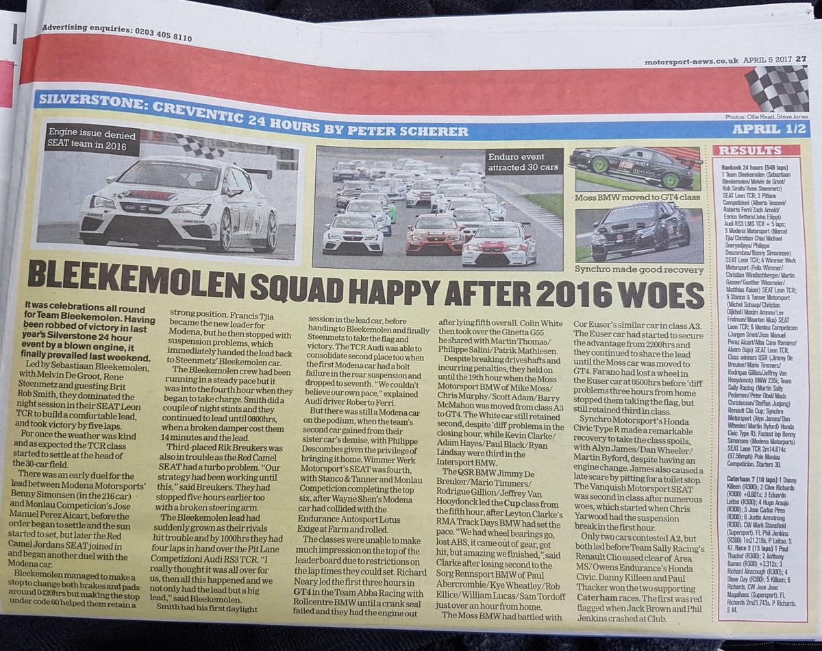 ReadPics's tweet photo. Good coverage of @24HSERIES #24tces @SilverstoneUK in @MNmotorsport @SBleekemolen @Synchrom_Sport @BRDCSilverstone https://t.co/avpOXHCerw