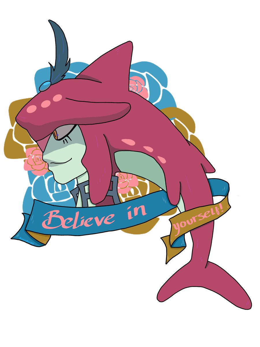 BakaBaiko's tweet photo. #motivation from the sweetest shark prince, #princesidon !!! #BreathOfTheWild check out this print on my Redbubble link in bio! ❣️ https://t.co/zhOsCmMCVz