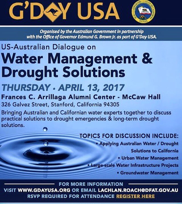 GDAYUSAofficial's tweet photo. Join US-AUS Drought Dialogue as top co.'s & policy makers discuss innovative solutions re: scarce water mgmt 4/13 https://t.co/hwlq0f4q62 https://t.co/7fnMdpiHYS