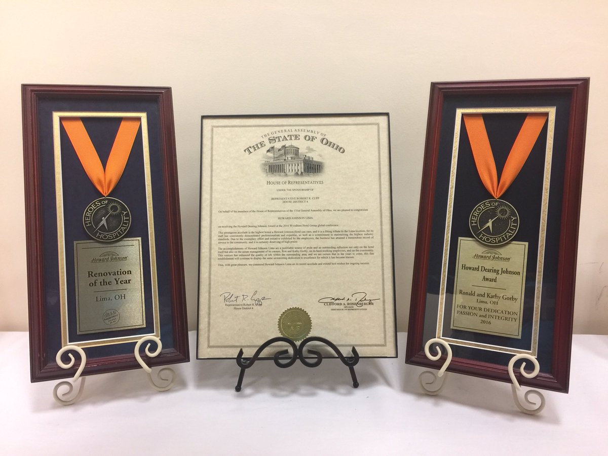 We are so honored to have received the Howard Dearing Johnson Award, the highest honor a Howard Johnson can receive!