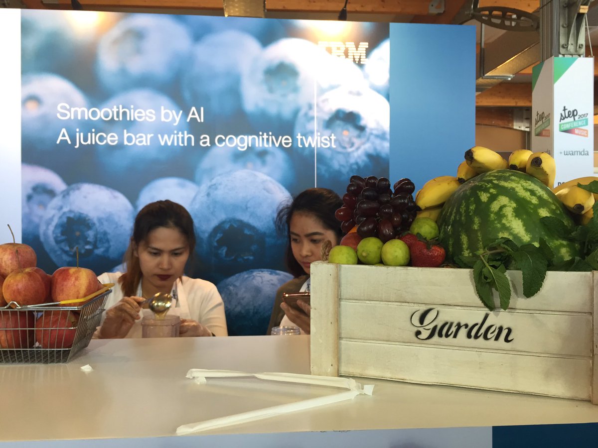 JenStammers's tweet photo. Cognitive smoothies for a great start to @stepconference #CODELICIOUS @IBMMEA https://t.co/o8cznp39sj