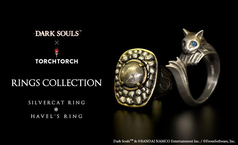 Torch Torch お世話になったあの指輪が現実のものに 本格アクションrpg ダークソウル シリーズに登場する指輪 を 高級感漂うアクセサリーに仕上げる リングコレクション ラインがスタート 銀猫の指輪 ハベルの指輪 のご予約受付を開始しました