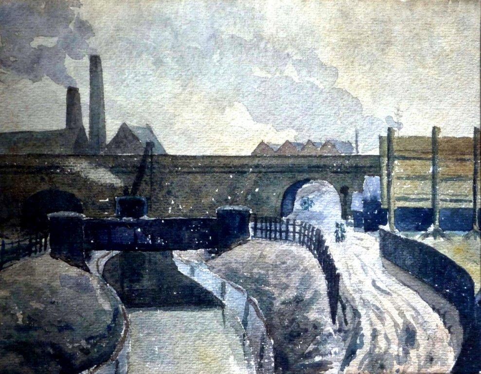 EastLondonGroup's tweet photo. Thank you @WalleyVision This is a great favourite of mine. Here's another one: Canal, Mile End also by Elwin Hawthorne but from 1929 #ELG https://t.co/0FUb7Pk9Ug