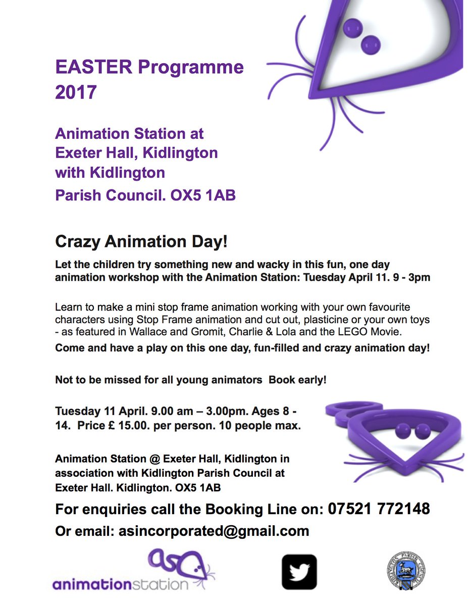 Don't let them get bored @ cold this Easter! Why not let them have some FUN instead? Crazy Animation Workshops <a href="/Ani_Station/">Animation Station</a>. 11 April 9-3.