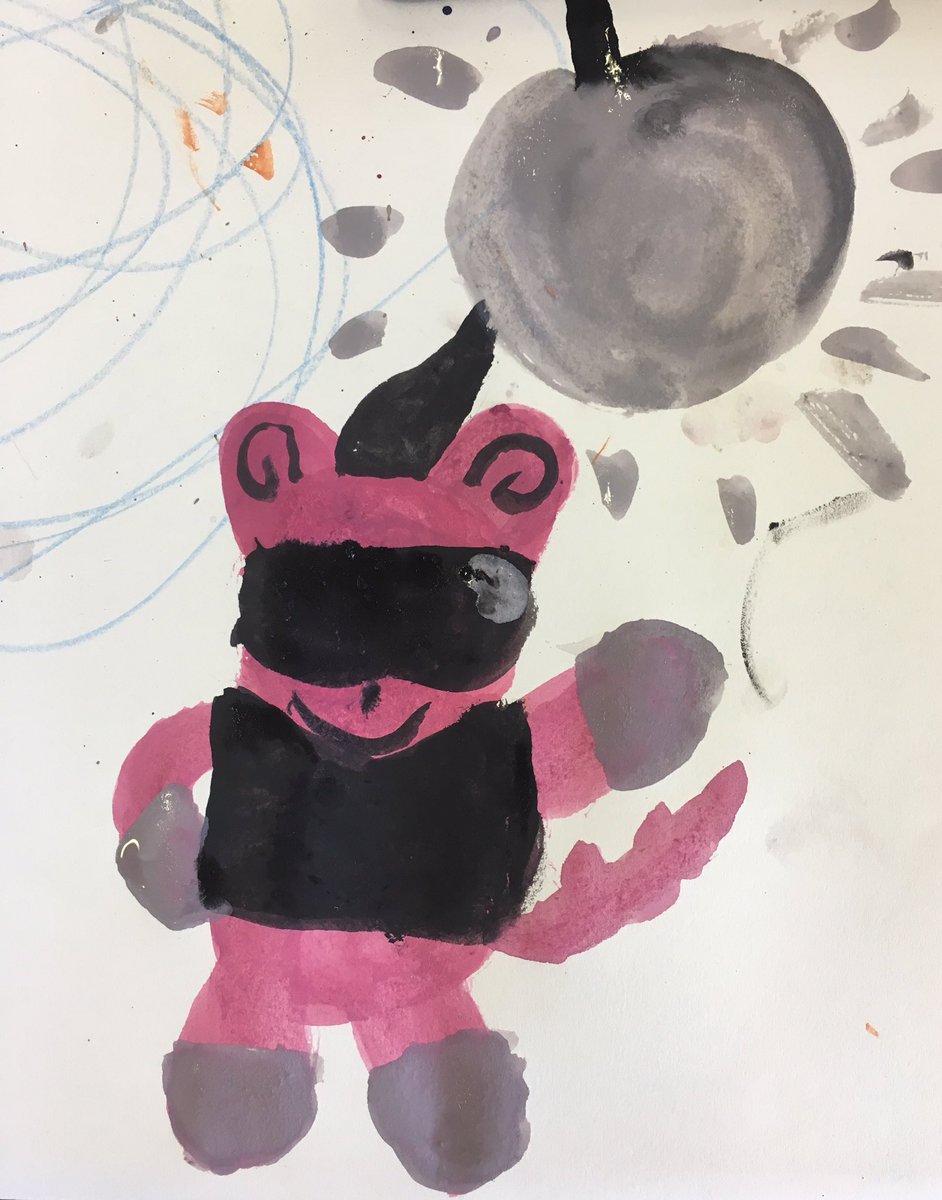 root2wing's tweet photo. "The best pig ever #dancingpig painting is well fun" L from @y5knowleswood1 https://t.co/jhKE0GZPF3
