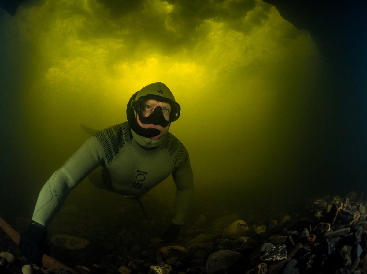 A shot from Monday's trip freediving/snorkelling under waterfalls in Wales