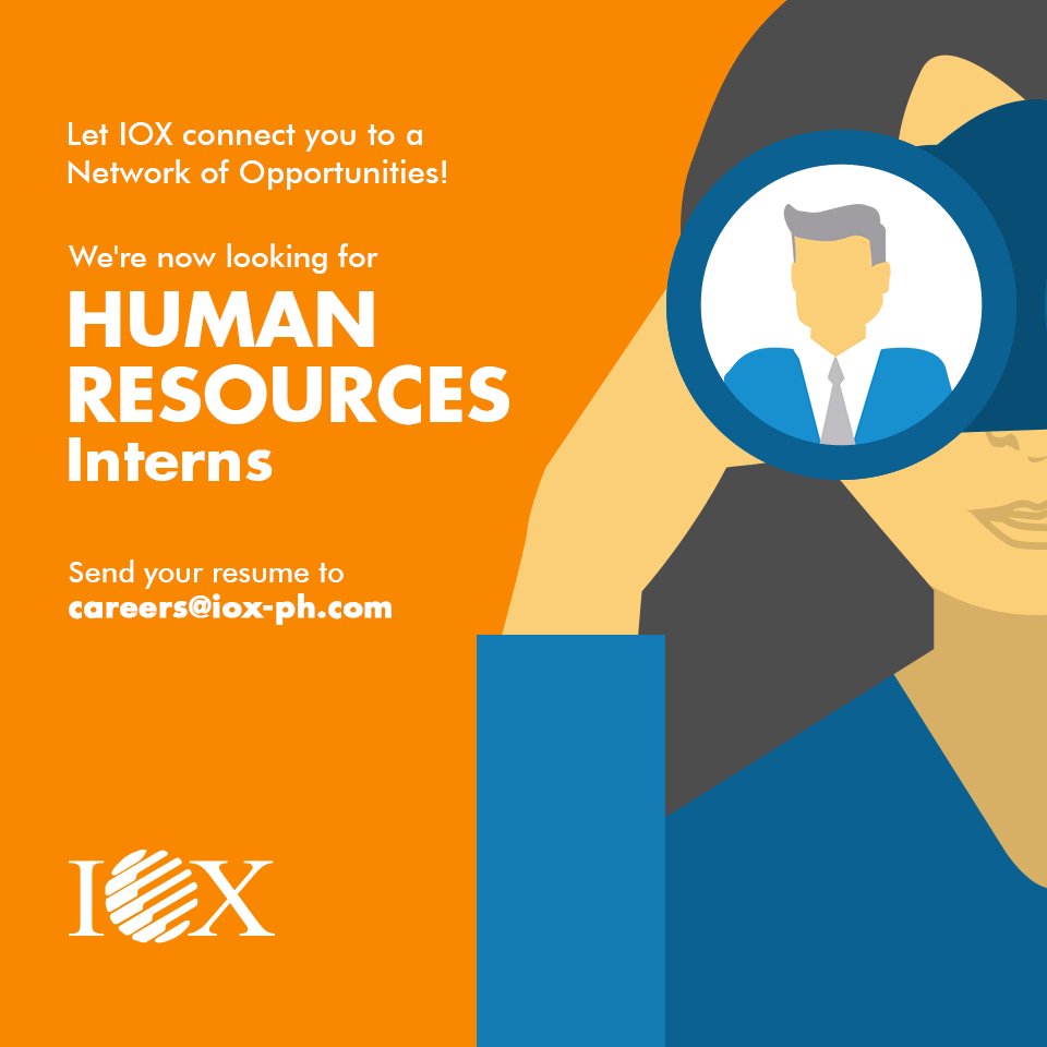 iox_ph's tweet photo. #IOX is now accommodating #interns for #HumanResources! Send your resume to careers@iox-ph.com. Visit our website at https://t.co/2KLwgbZuZR https://t.co/PFLNmnUrJn