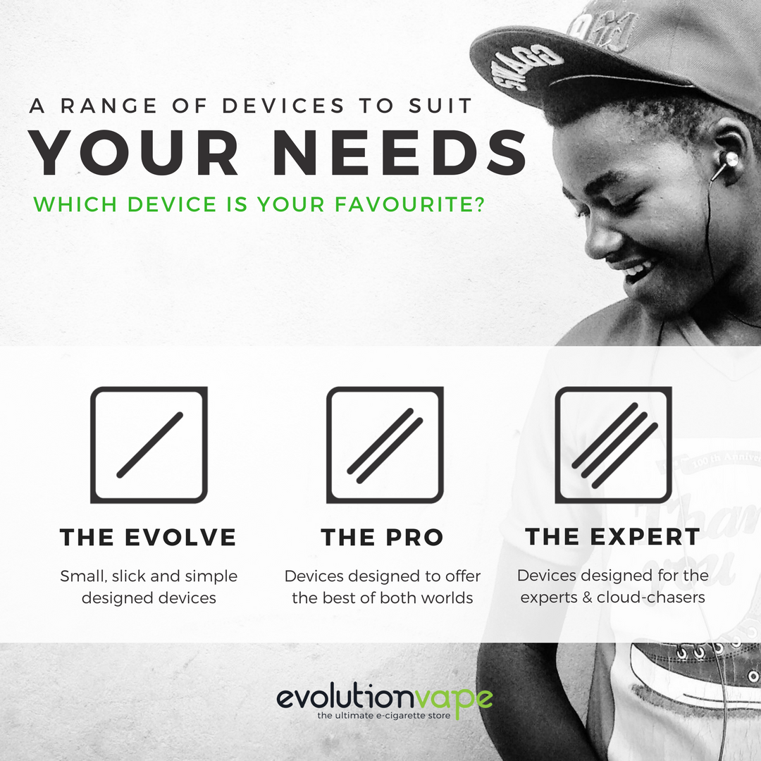 evovape's tweet photo. What is your favourite vaping device? Let us know by commenting or posting a pic! #vapesa #vapelife #evolutionvape #jointheevolution https://t.co/GrEU6oORRZ