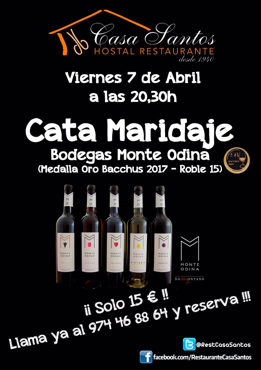 RestCasaSantos's tweet photo. Este viernes hemos preparado una Cata Maridaje que no puedes perderte! Llama ya a nuestro teléfono 974 468 864 y reserva. Son sólo 15€!!! https://t.co/dwLDJ1mJ6P
