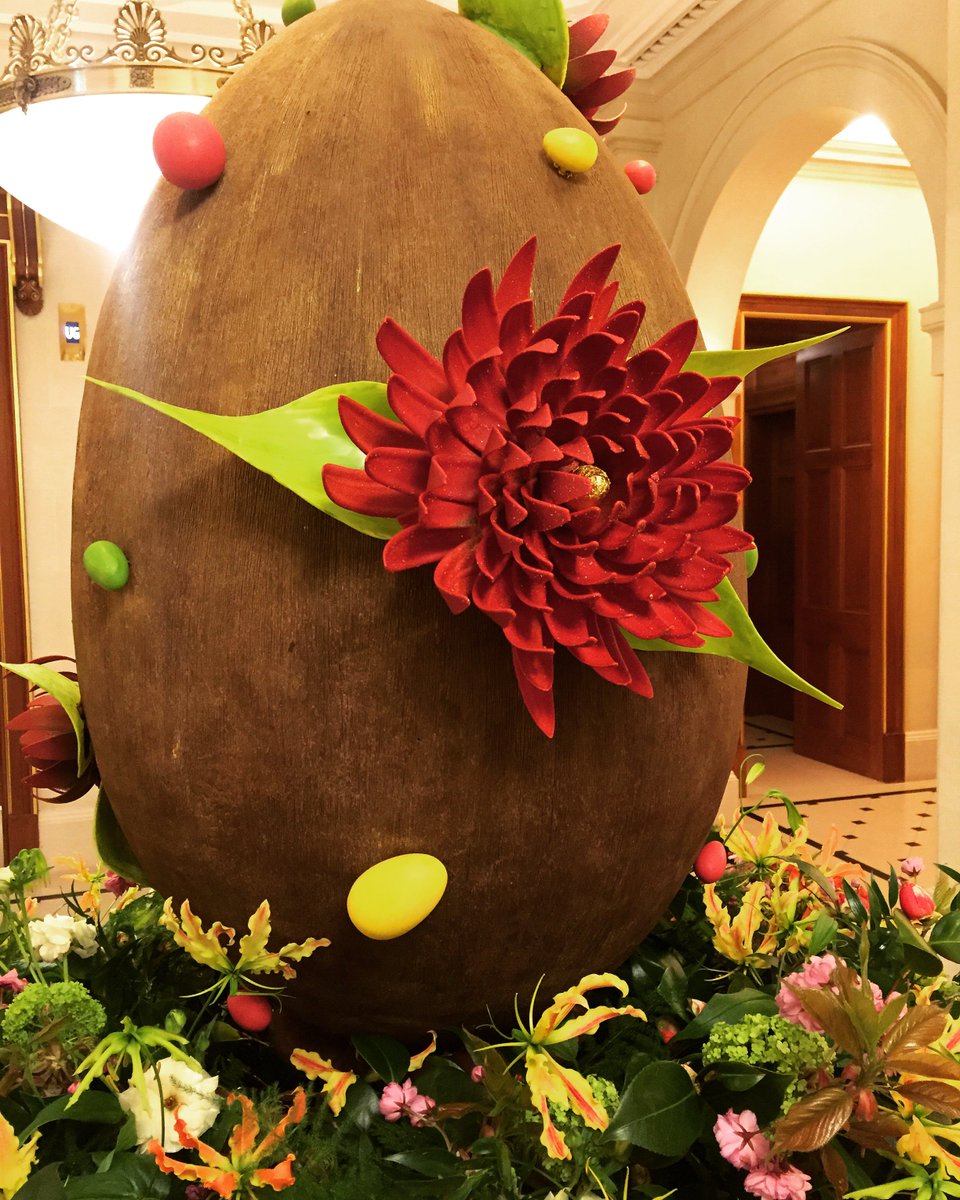The Easter countdown begins! 🐣🌼 
Created by our Head Florist Steven &amp; Head Pastry Chef Nicolas 
#easteregg #easter #chocolate #hoteldisplay